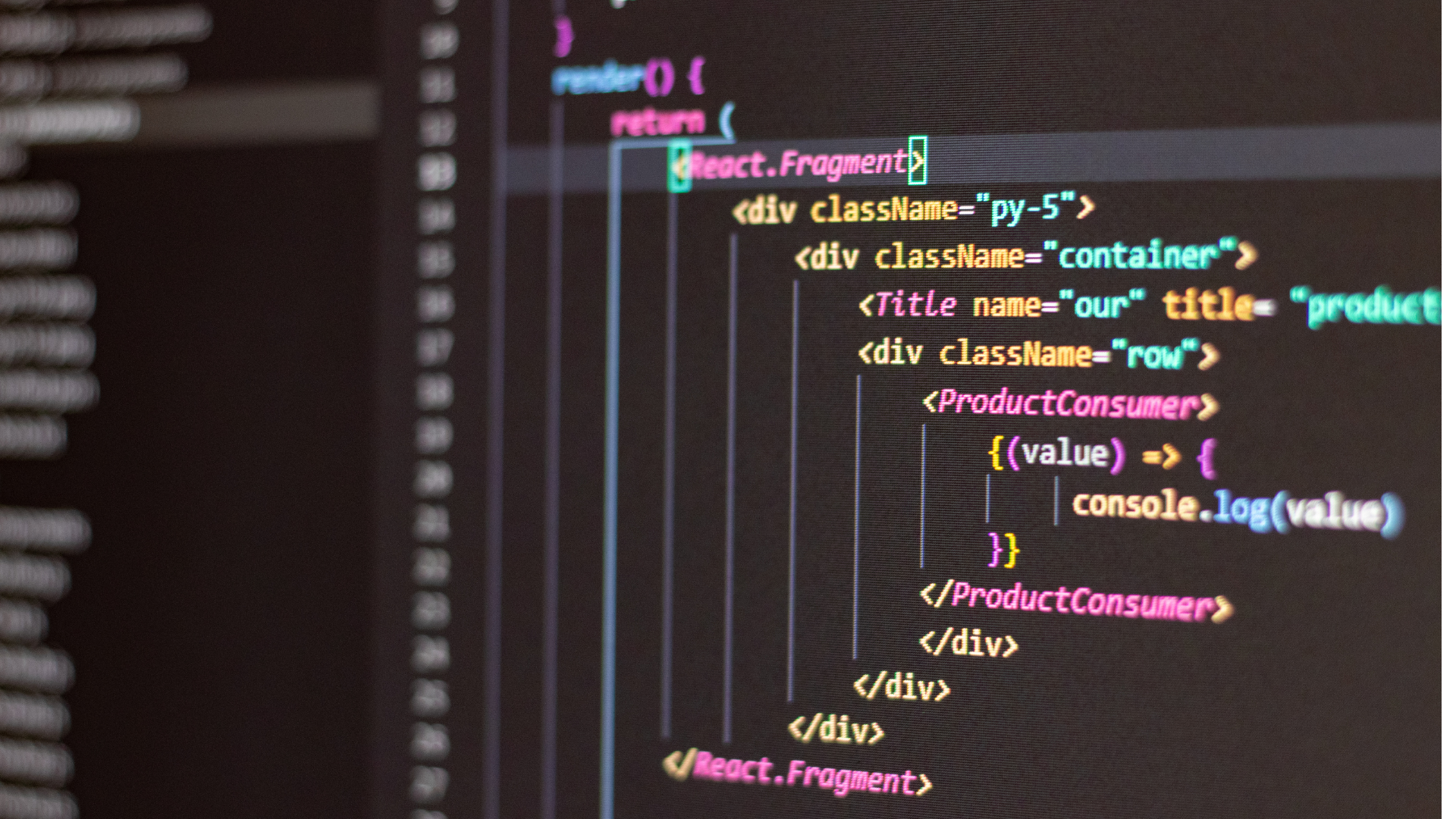 Vista de un proyecto de desarrollo web